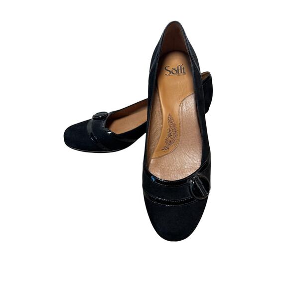 SOFFT Women's BLACK Kitten Heel Dress Shoes, size 11W - Picture 1 of 10